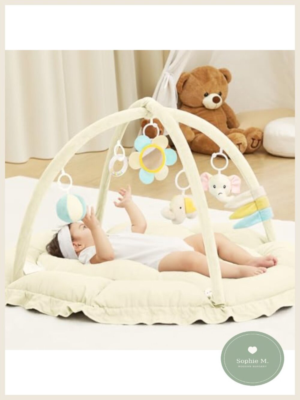 5-in-1 Baby Play Gym Mat Reversible Tummy Time Sensory Toys